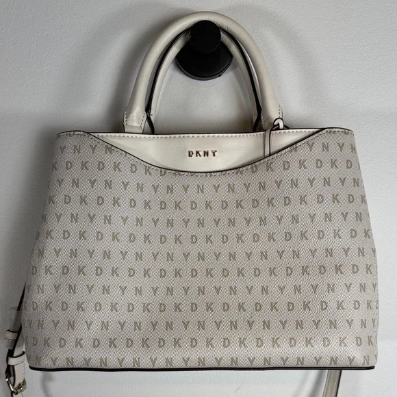 DKNY Signature Logo Satchel Crossbody EUC - Picture 2 of 4